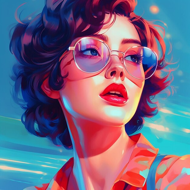 Closeup portrait of beautiful young woman in sunglasses