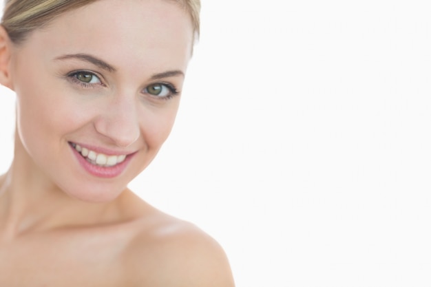 Closeup portrait of beautiful young woman