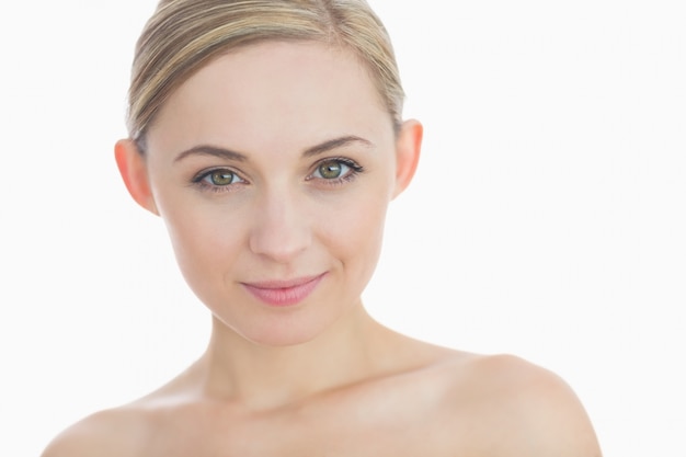 Closeup portrait of beautiful young woman