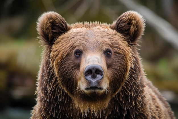 Closeup portrait of a brown bear