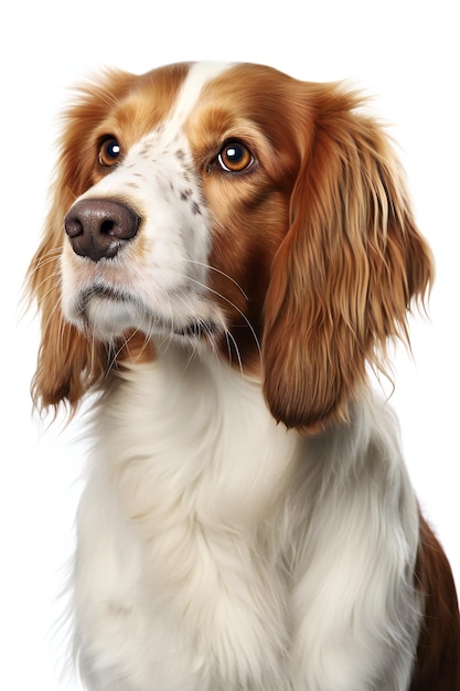 Closeup portrait of a Cocker Spaniel isolated on white