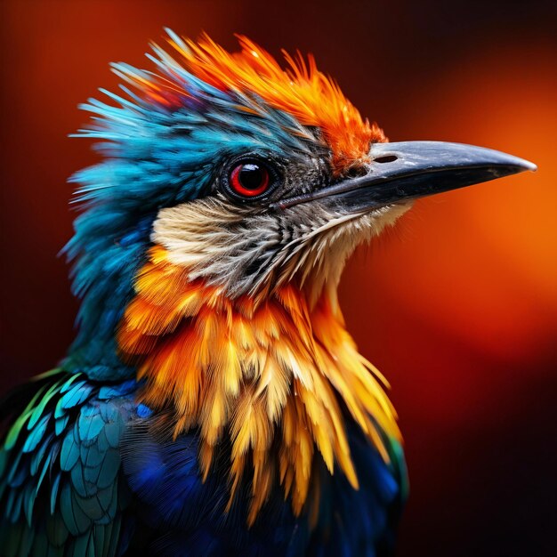 closeup portrait of an colorful bird