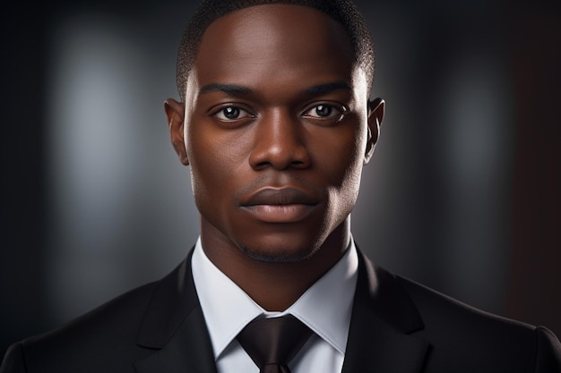 Closeup portrait of a confident black man in a generative ai