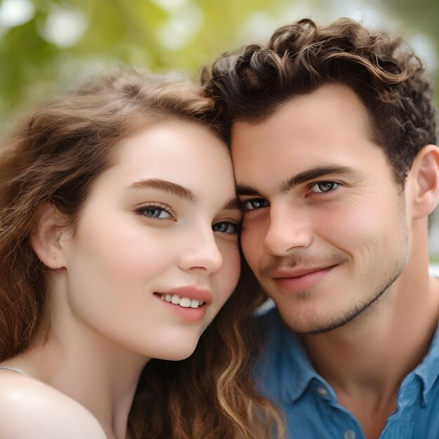 Closeup portrait of the couple together