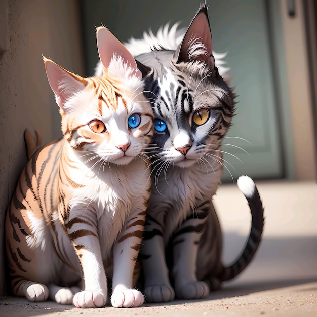 Closeup Portrait of Domestic Cat Looking at Camera