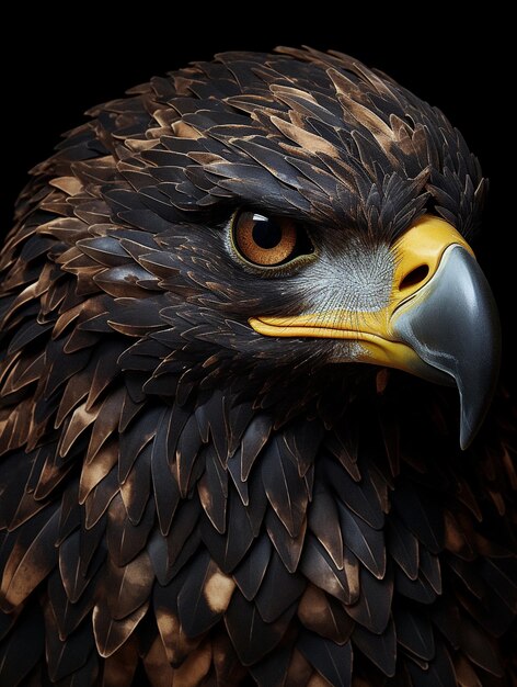 Closeup portrait of an eagle bird AI Generated