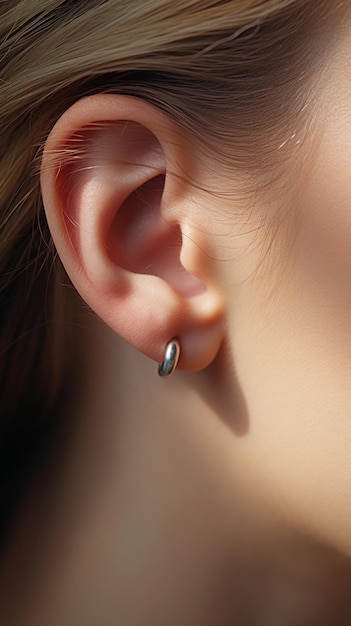 closeup portrait of a female ear AI generated