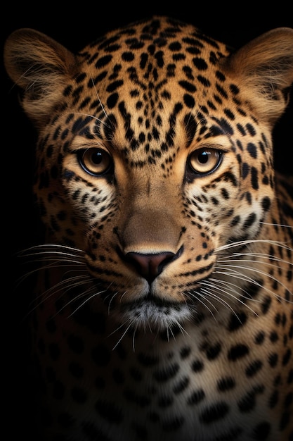 Closeup portrait of leopard