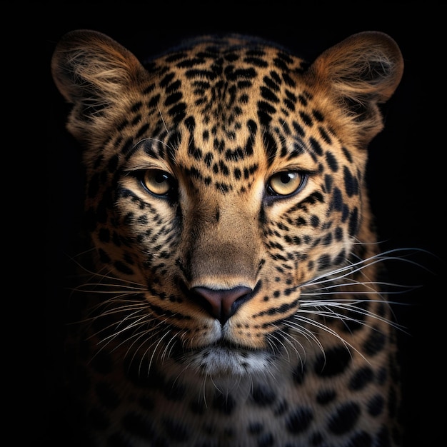 Closeup portrait of leopard