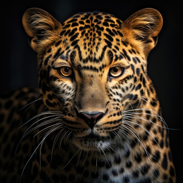 Closeup portrait of leopard