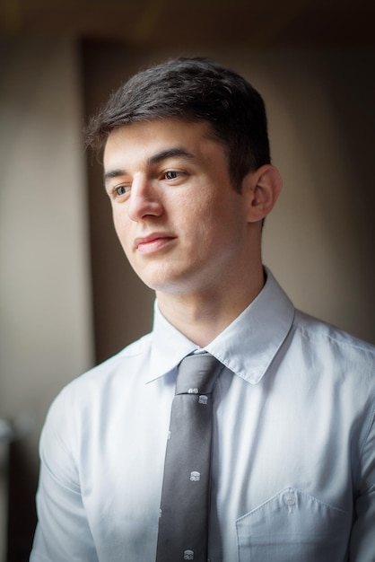 Closeup portrait of a man on a dark background