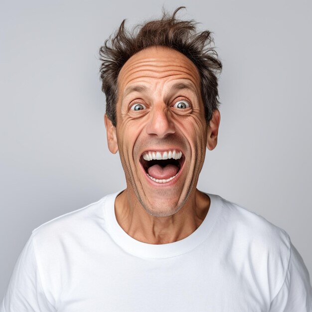 closeup portrait of a man smiling for a camera
