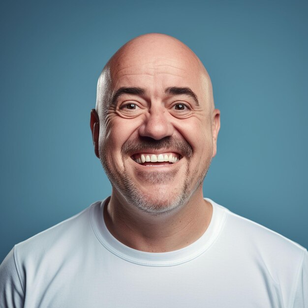 Photo closeup portrait of a man smiling for a camera