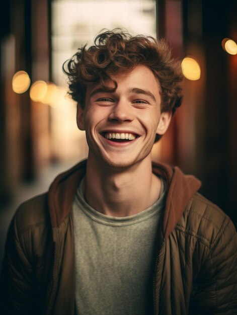 closeup portrait of a man smiling for a camera