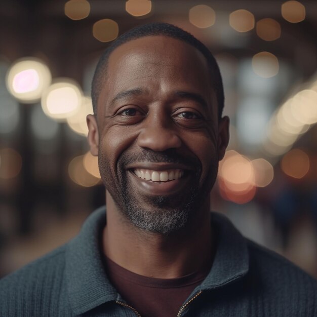 closeup portrait of a man smiling for a camera