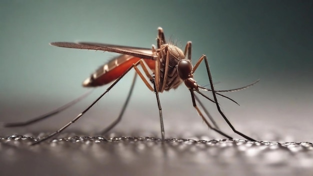 Photo closeup portrait of a mosquito against textured background with space for text ai generated