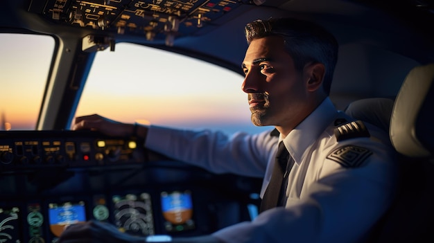 Фото Портрет пилота в кабине самолета