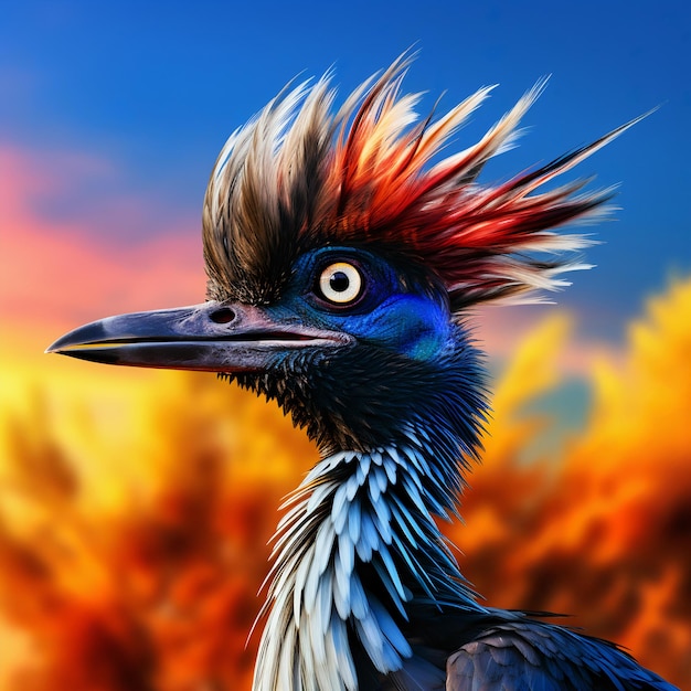 closeup portrait of an peacok