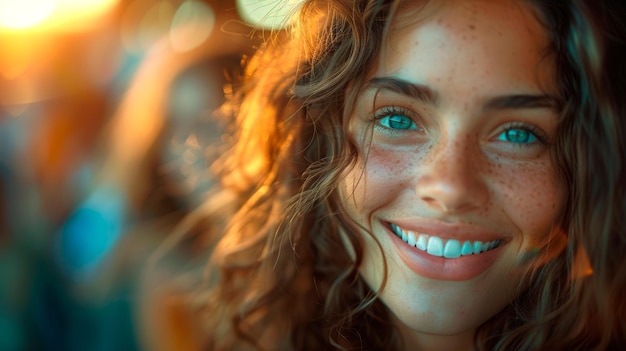 CloseUp Portrait of a Person With Blue Eyes Generative AI