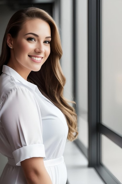 Premium Photo  Closeup portrait of a plus size blonde woman