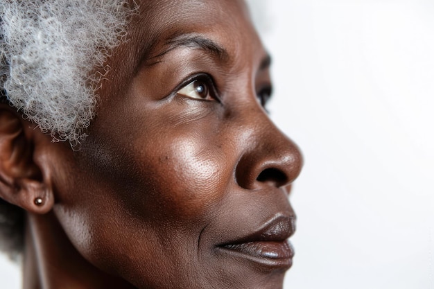 Closeup portrait of a senior old black African a woman Ai generative