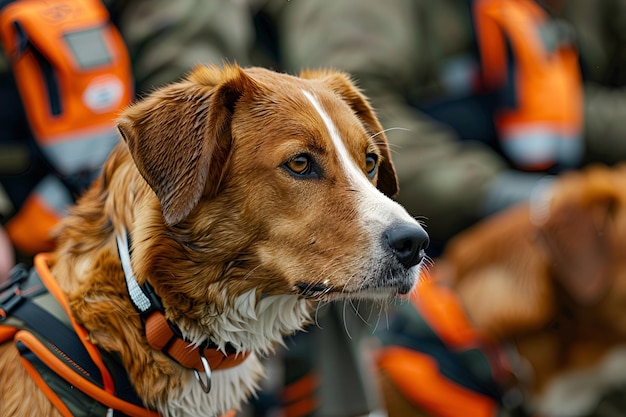 Photo a closeup portrait of a service dog on a task