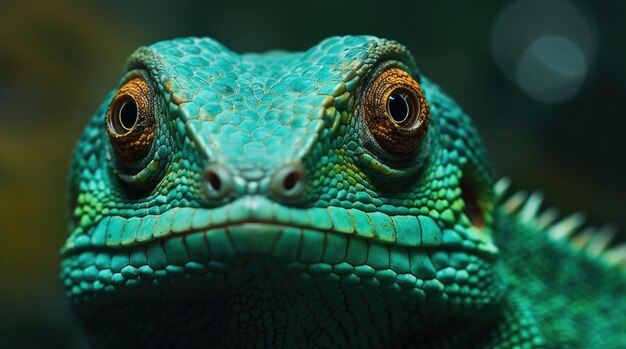 Closeup portrait shoot of a lizard