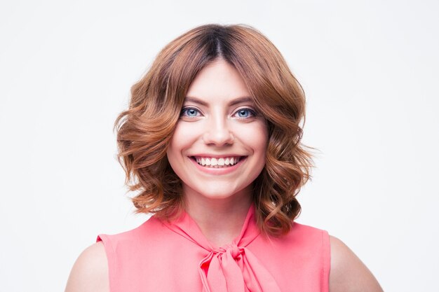 Closeup portrait of a smiling beautiful woman