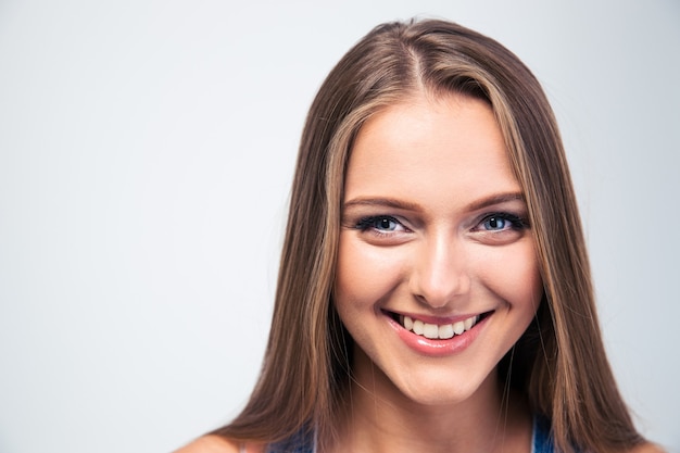 Closeup portrait of a smiling woman