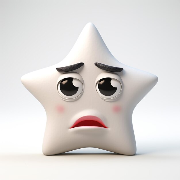 Photo closeup portrait star with sadness expression isolated on white background