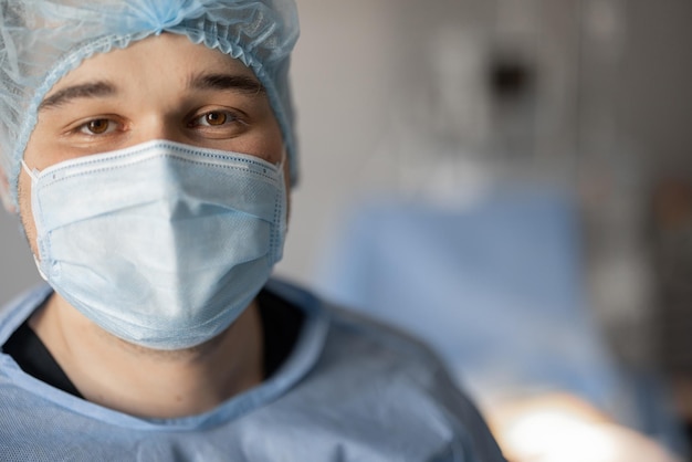 Closeup portrait of a surgeon