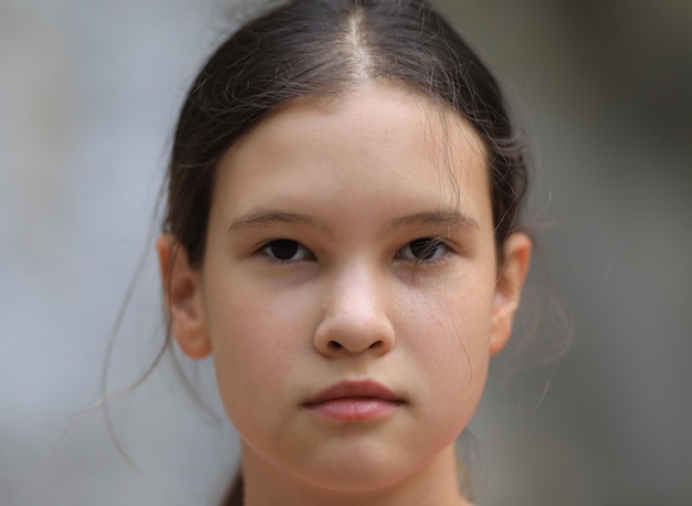 closeup portrait of teenage girl