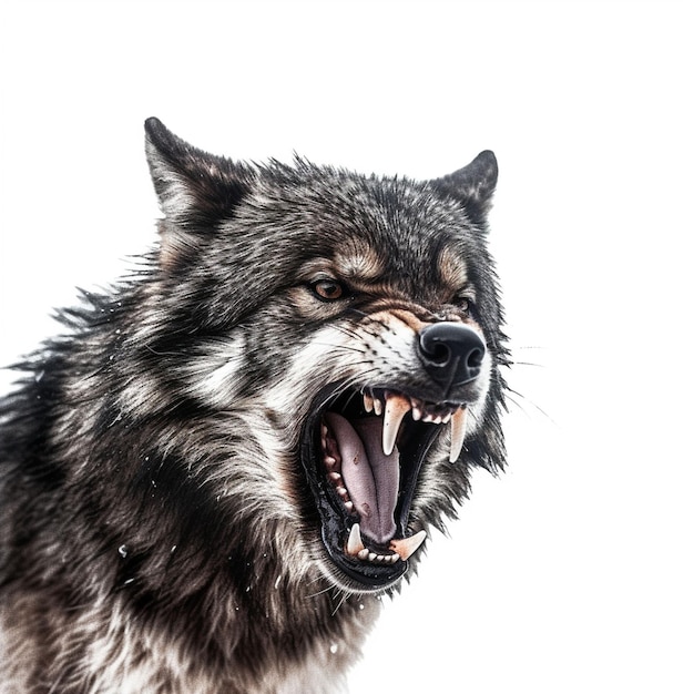 Photo closeup portrait of wolf at forest