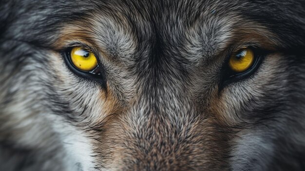 closeup portrait of wolf at forest