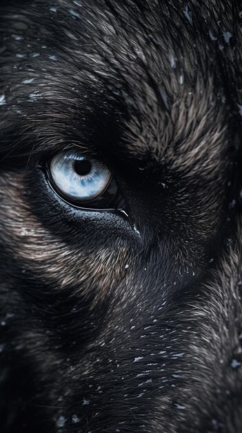 closeup portrait of wolf at forest