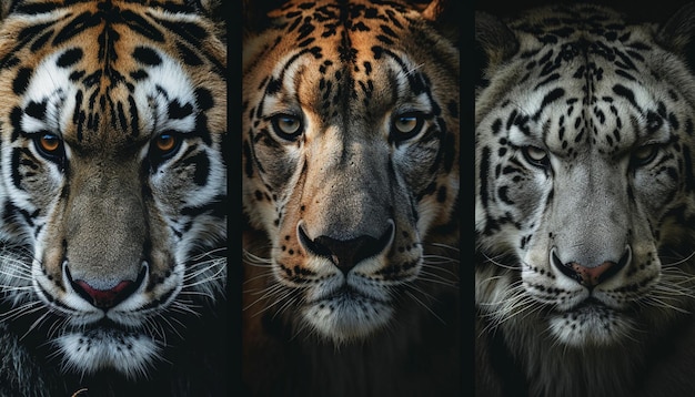 closeup portraits of endangered species such as pandas