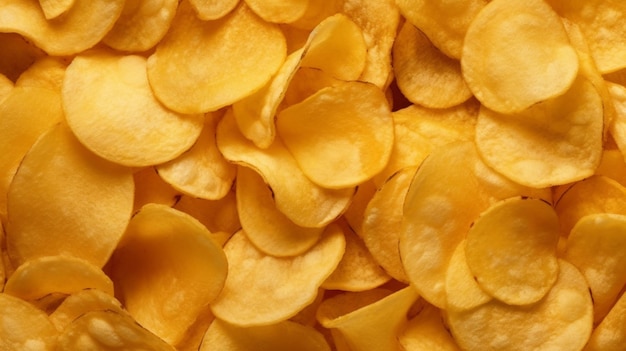 closeup of potatoe chips backgroundGenerative AI