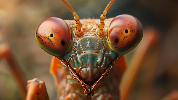 祈り神のクローズアップ 驚くべき目と強力な<unk>を持つ 魅力的な昆虫