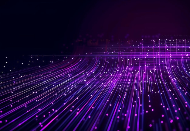 closeup purple lot lights digital domain fiber optics virtual networks long flowing fabric light