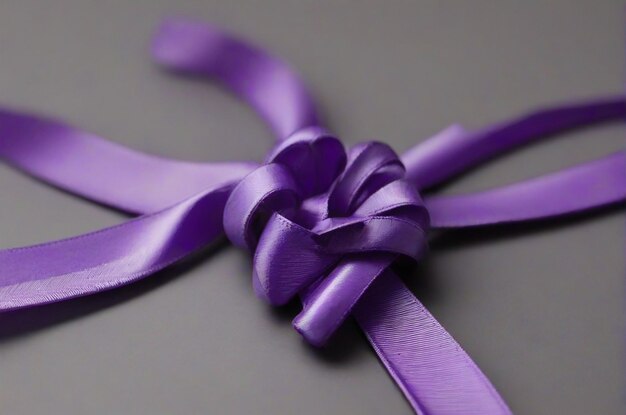 Photo closeup of purple ribbon and determination