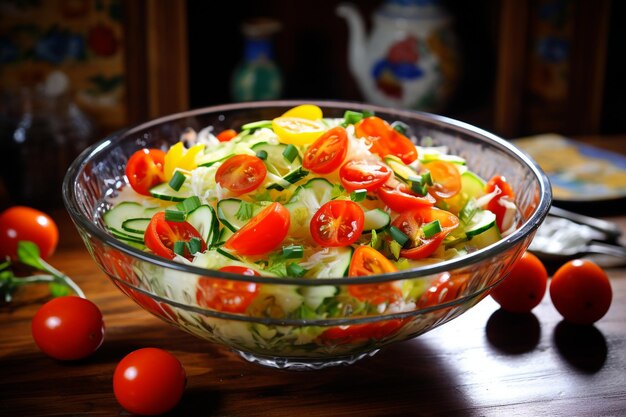 Closeup of a quinoa salad garnished with fresh herbs