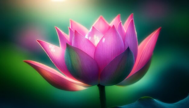 CloseUp of Radiant Pink Lotus Flower