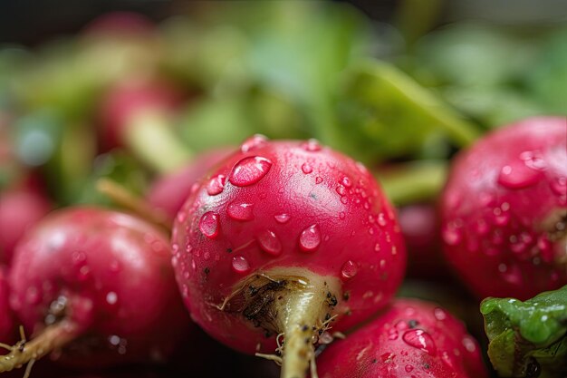 Closeup of radish with its peppery and refreshing taste