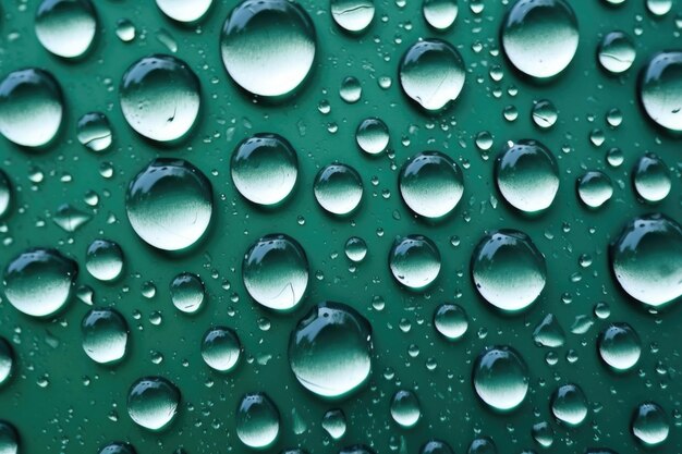 プラスチックの表面上の雨滴のクローズアップ