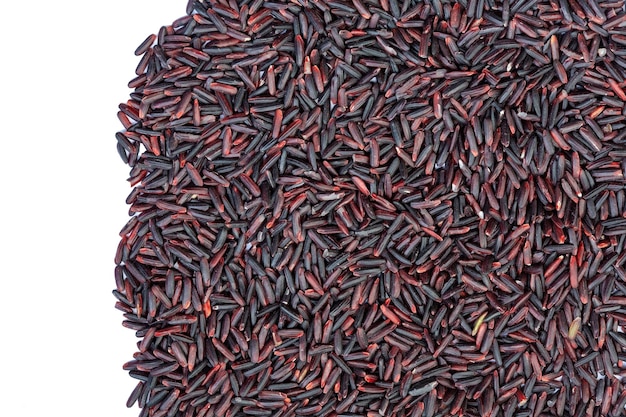 Closeup of raw purple Riceberry rice