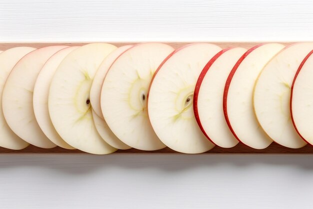 リンゴのスライスのクローズアップ現実的なミニマリスト写真生成 Ai