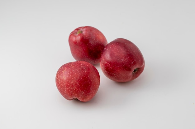 Closeup red apple on a white background