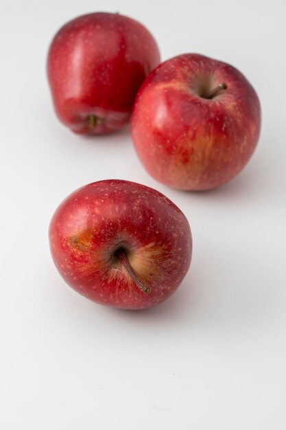 Closeup red apple on a white background