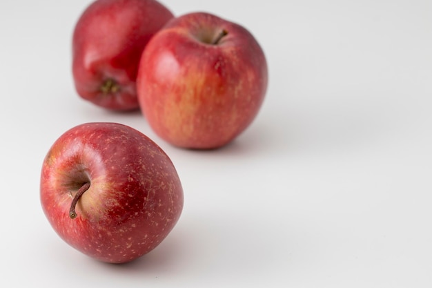 Closeup red apple on a white background