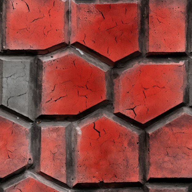 Closeup of a red concrete texture with a bold pattern